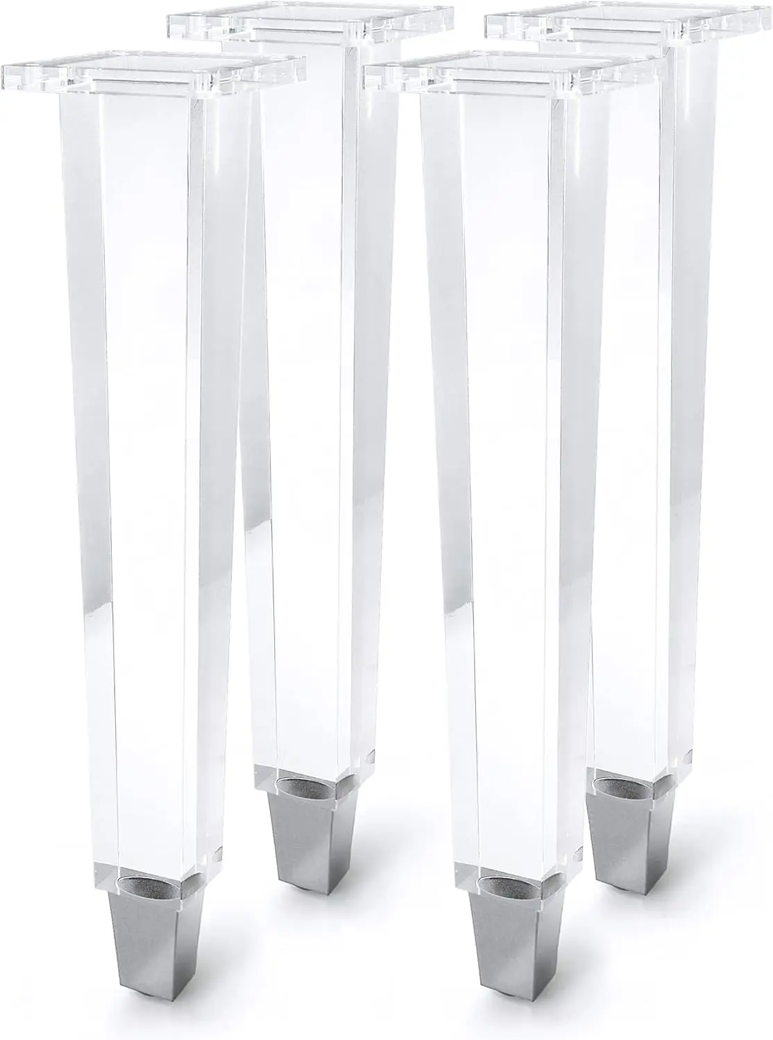 

16 Inch Acrylic Furniture Leg Set, 4-Piece Set, Replacement Legs for Coffee Tables, Benches, Chairs, and Tabletops