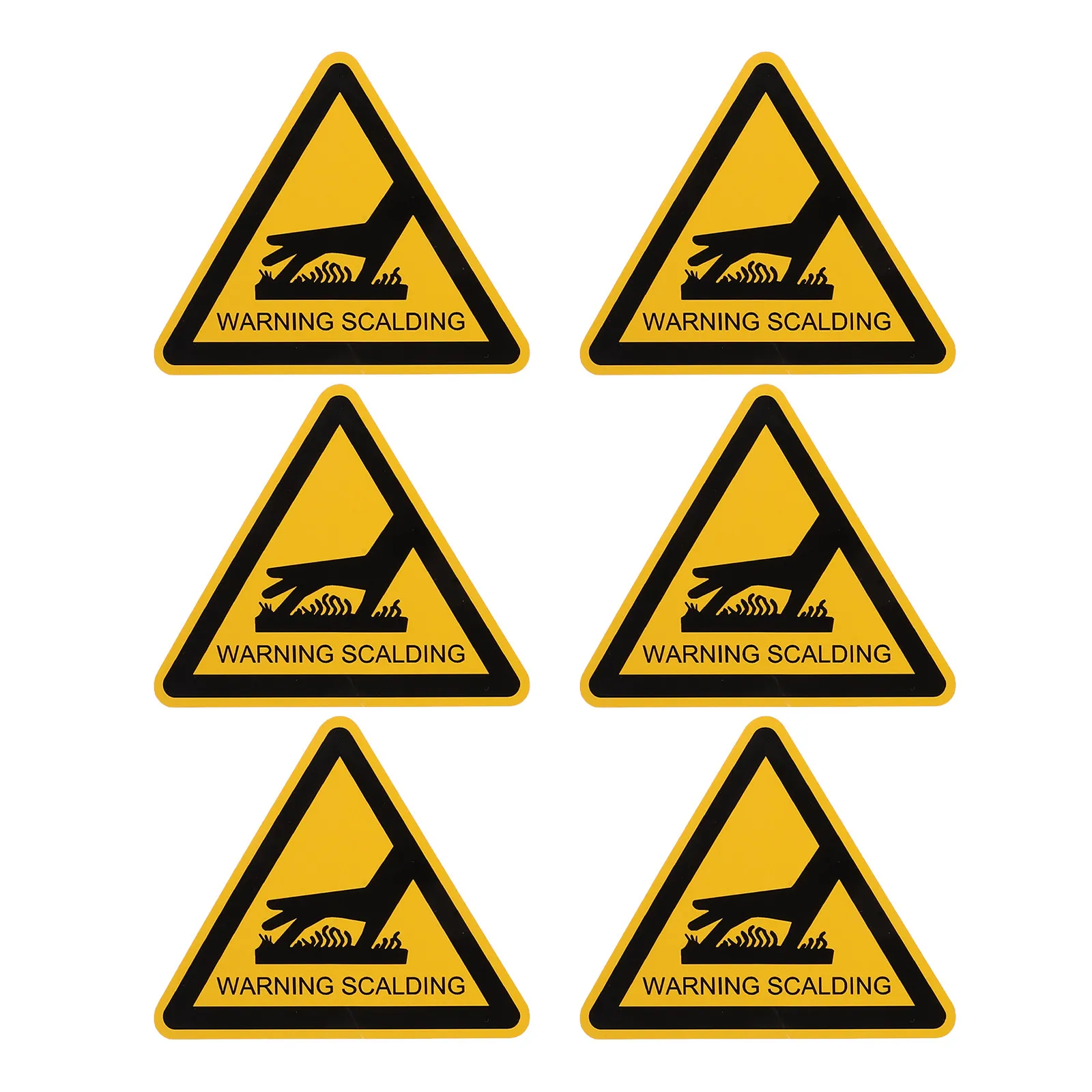 Caution Hot Surface Sign Stickers Self Adhesive PVC Vinyl Burn Warning Labels Workplace Safety 6 Pack