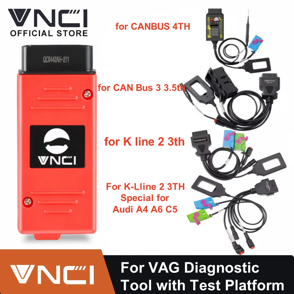 

VNCI For VAG Auto Diagnostic Tool CAN FD/ DoIP Engineer with GT110/GT111/GT112 Dashboard IMMO Key Matching Test Platform Cable