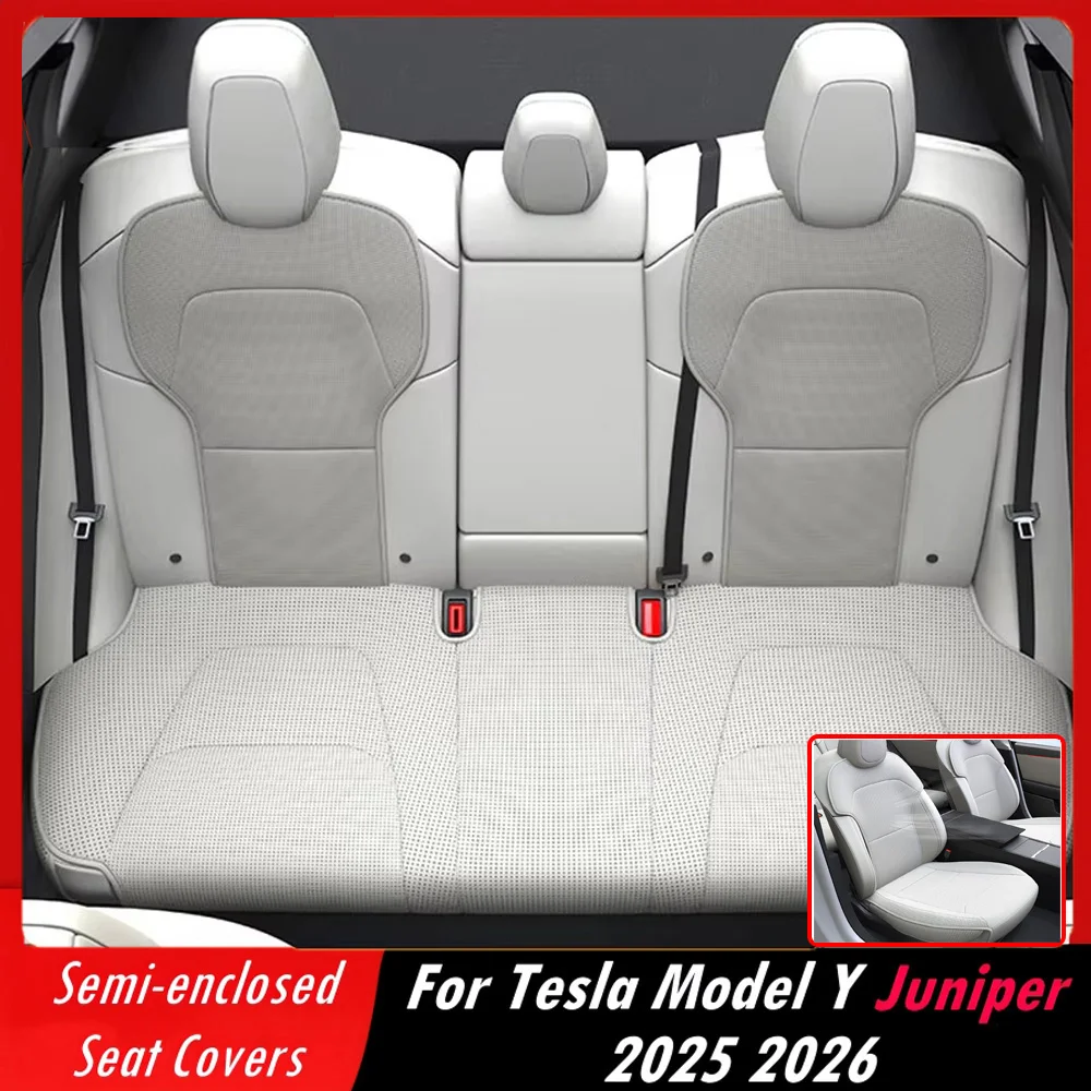 For Tesla Model Y/3 Juniper 2025 2026 PU Leather Seat Cushion Breathable and Comfortable All-Season Seat Protector Accessories