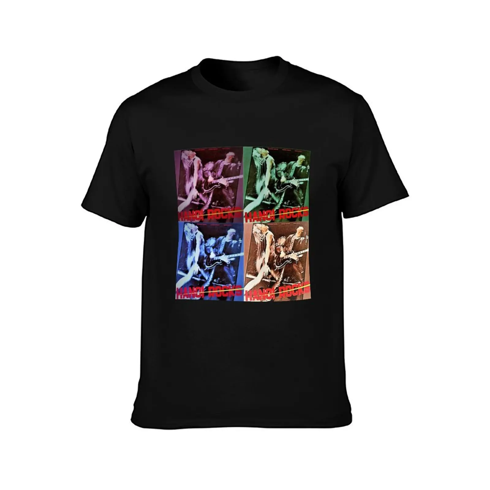Hanoi Rocks collage T-Shirt Summer Casual Cotton Tee Oversized Streetwear Tops Vintage Graphic Print Loose Fit Short Sleeve