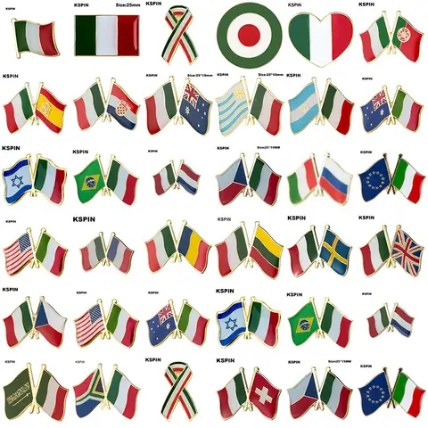 10pcs a lot Italy  Flag Laple Pin Badge Brooch