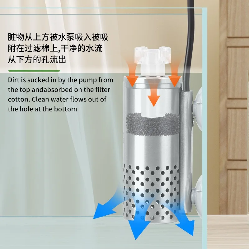 

Fish tank oil removal film stainless steel USB filter self-priming floating head oil film processor Aquarium cleaning products