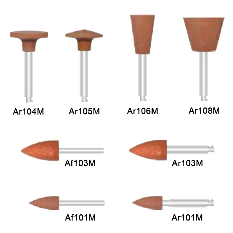 Dental Polishing Burs Medium Head Silicone Polisher for Metal Alloy Silicone Grinding Head Brown Dental Tools 100pcs/set