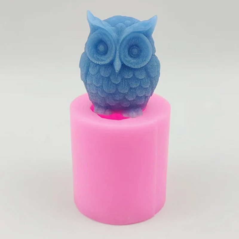

3D Owl Scented Candle Silicone Mold DIY Owl Fondant Cake Decoration Ornament Mold