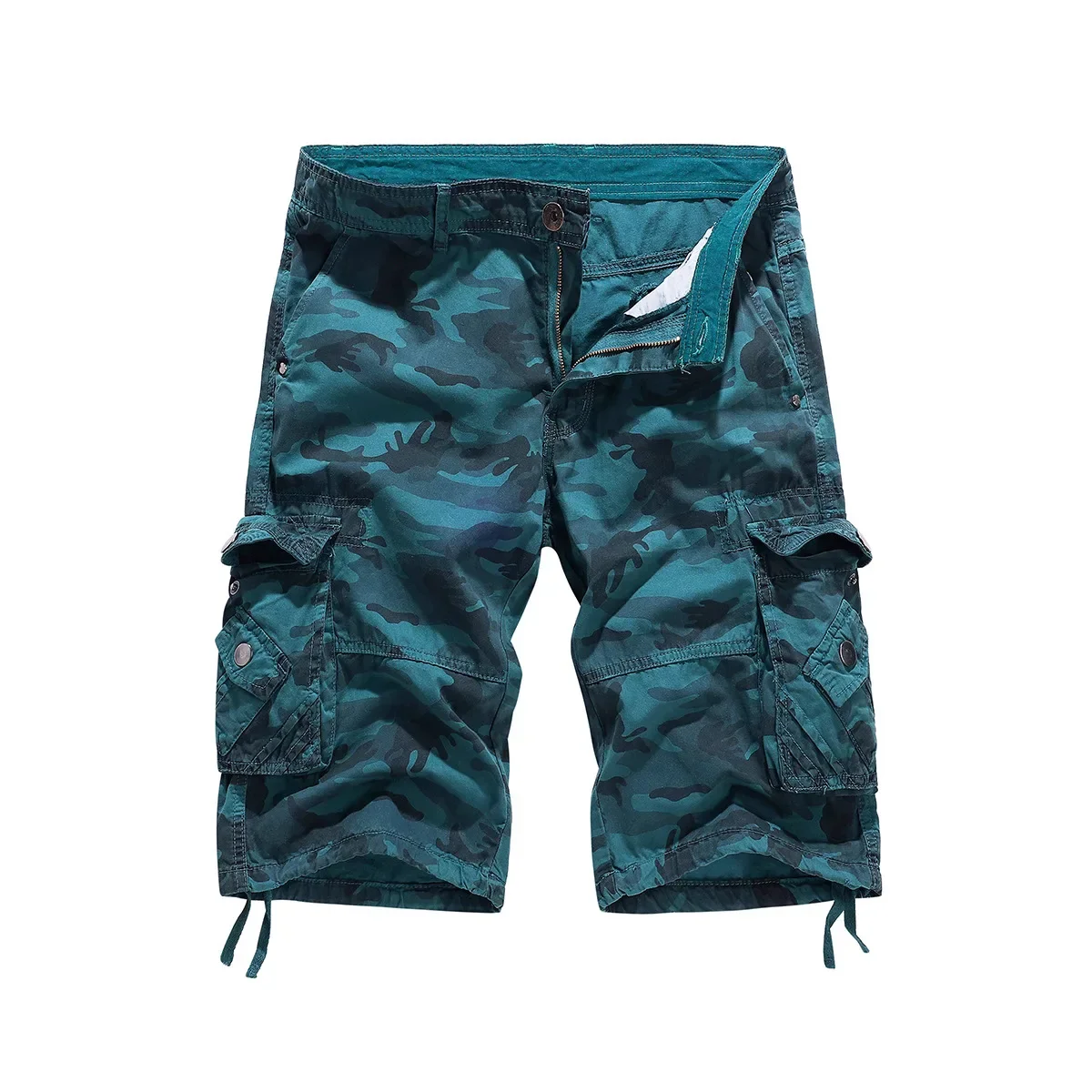 

Мужские свободные камуфляжные шорты большого размера, средние брюки с несколькими карманами и пятью точками, брюки для инструментов