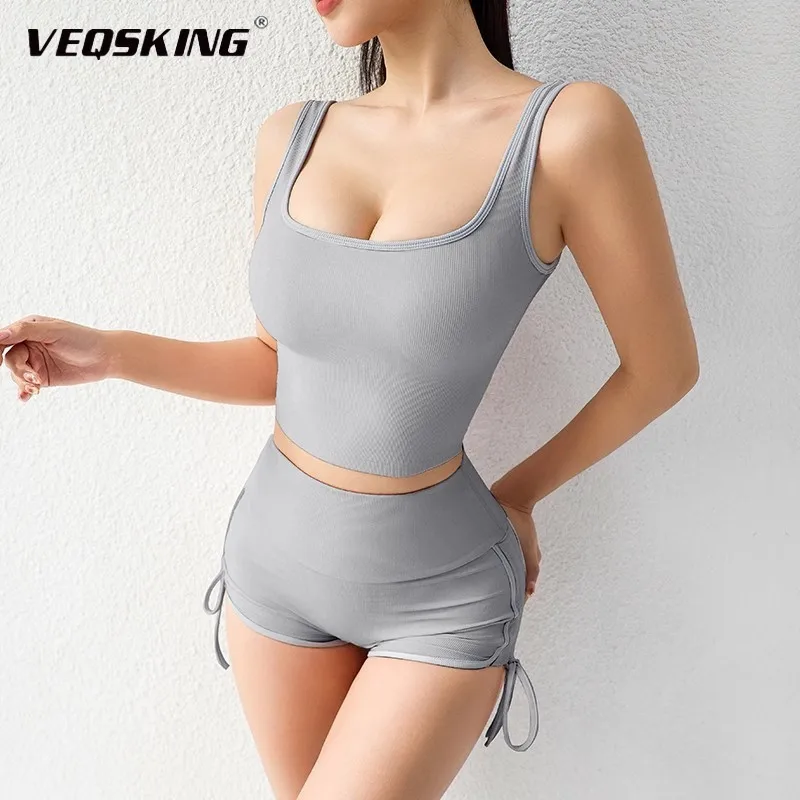 

VEQSKING Mileegirl Quick Drying Exercise Set, Thin, High Elasticity, Contrasting Colors, Slimming, Hip Lifting, Running,Yoga Set