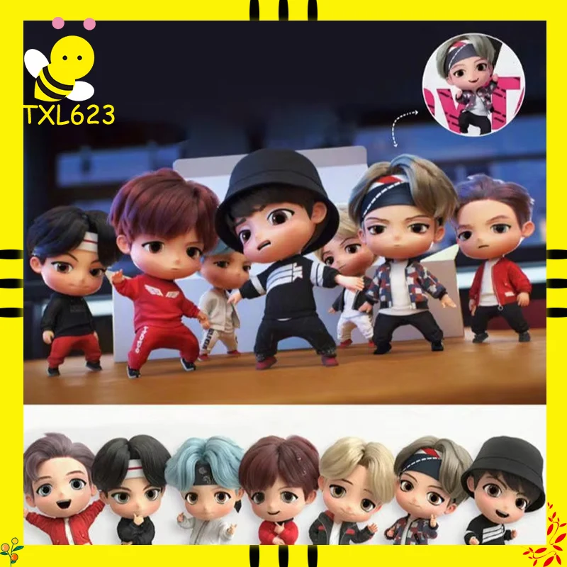 ชุดฟิกเกอร์วงบังทันบอยส์ 7 ตัว/ชุด รุ่น RM จิน ชูก้า เจโฮป จีมิน วี จองกุก ของเล่นโมเดลตุ๊กตาน่ารัก ของขวัญสำหรับเด็กๆ แฟนคลับ