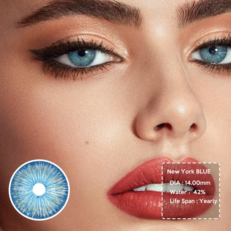 Bio-essence 1 Paar farbige Kontaktlinsen für Augenlinsen Pattaya Blue Kontaktlinsen Hochwertige natürliche Kontaktlinsen Jahres – Detail 11