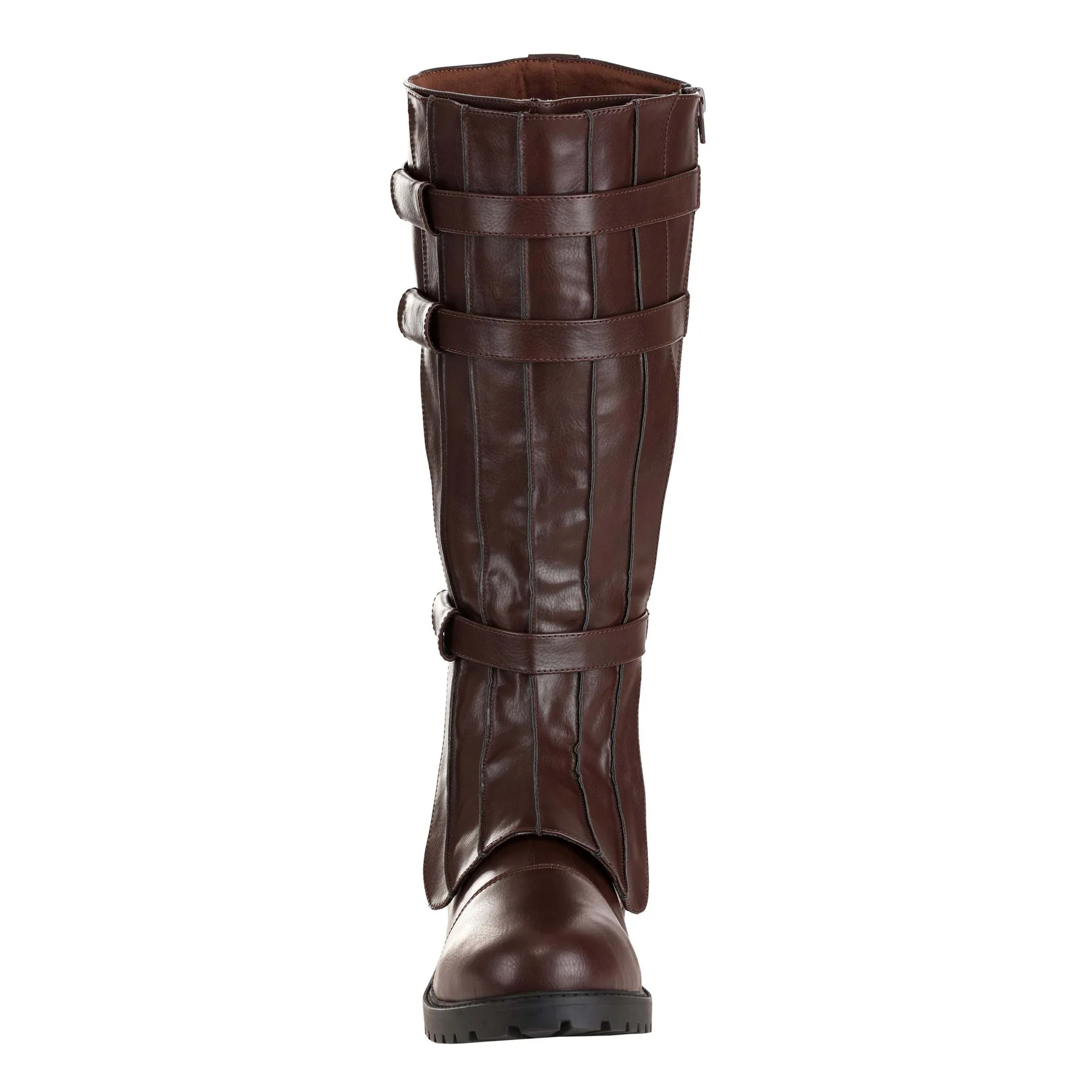Renaissance Ritter Stiefel mit Schnalle Halloween Cosplay Kostüm Schuhe PU-Leder Piratenstiefel mit Rundem Kopf und Niedrigem Absatz 2026 – Detail 4