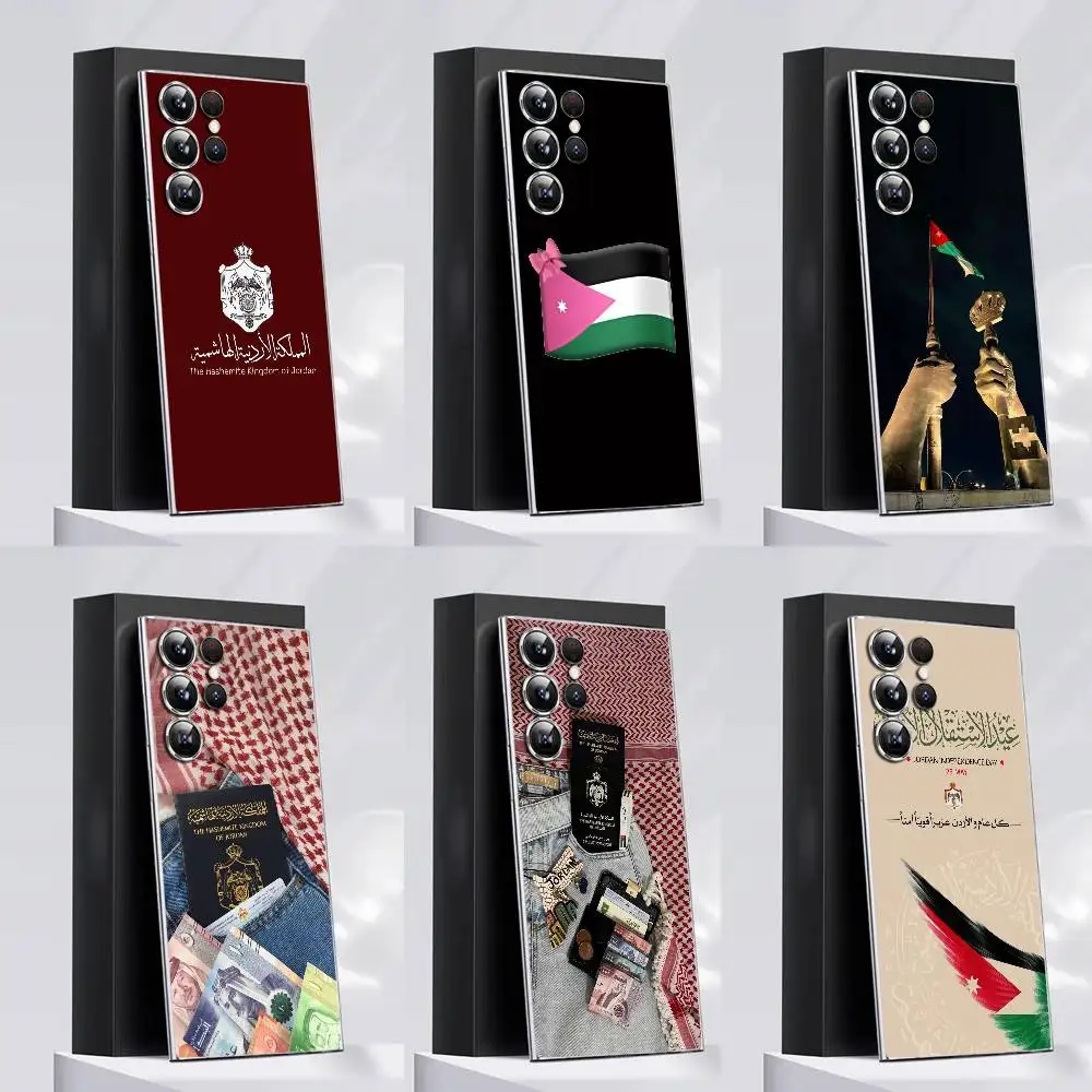 

Passport Flag Jordan National Emblem Phone Case For Samsung S30,25,24,23,21,22,20,10,5G,FE,lite,PIus,Ultra Transparent Cover