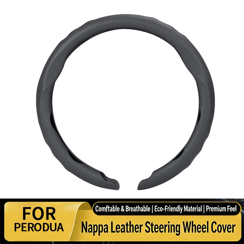 Funda de Volante Ultrafina de TPU y Cuero Nappa para Perodua Traz, Myvi, Alza, Ativa, Axia, Bezza, Accesorio Antiarañazos para Auto