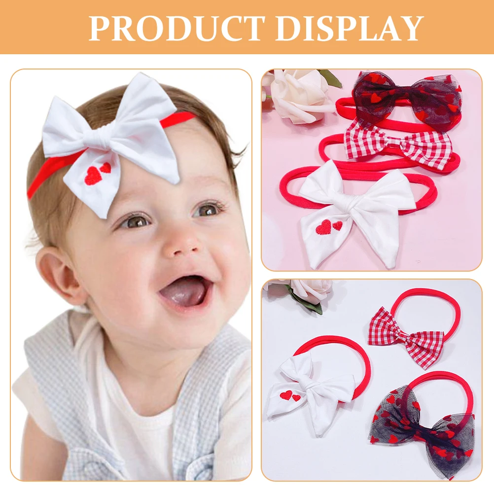 

3pcs for Newborn Headbands For Bow Headband Girls Girls Cotton Valentine Accessories Baby Hairbands Toddler Bow