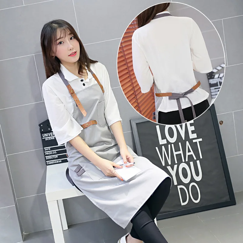 

Fashion canvas print apron art painting Coffee Shop florist Gardening Korean version can be customized for men and women