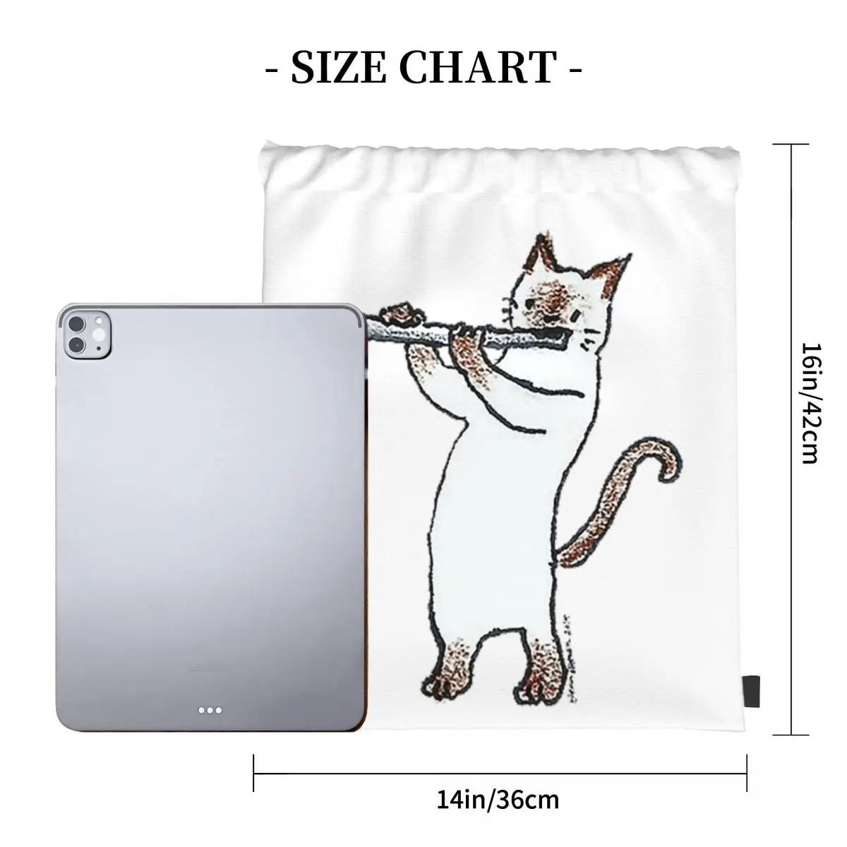 Meowtet Patootie バックパック多機能ポータブル巾着バッグ収納袋ブックバッグ男性女性学校