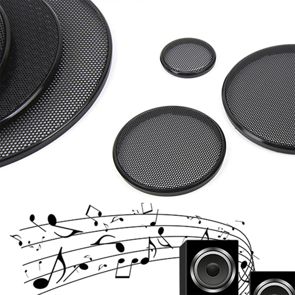 1Pcs 1/2/3/4/5/6Inch Car Speaker Grill Mesh Black 6.5Inch Horn Protective Cover Decorative Ring Round Speaker Enclosure Net