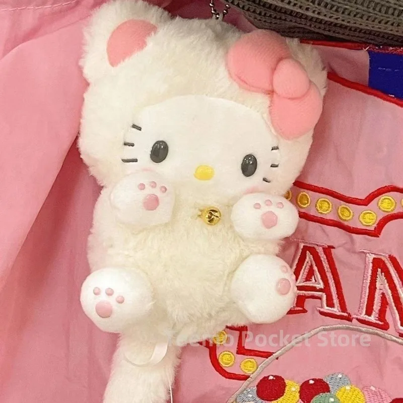 Sanrio Hello Kitty Cartoon Doll, Saco Escolar Pingente, Kawaii Anime Character Pequenos Enfeites, Acessórios Chave Brinquedos, Menina Presente, 10cm