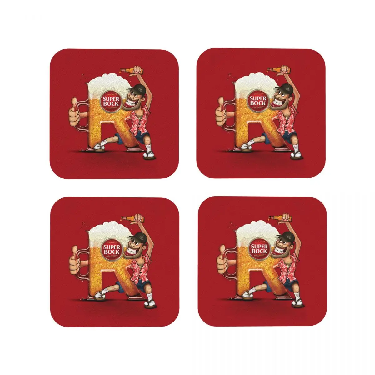 

Подставки Super Bock, кухонные салфетки, водонепроницаемые изоляционные коврики для чашек, кофейные коврики для декора, домашняя посуда, подушечки, набор из 4 шт.