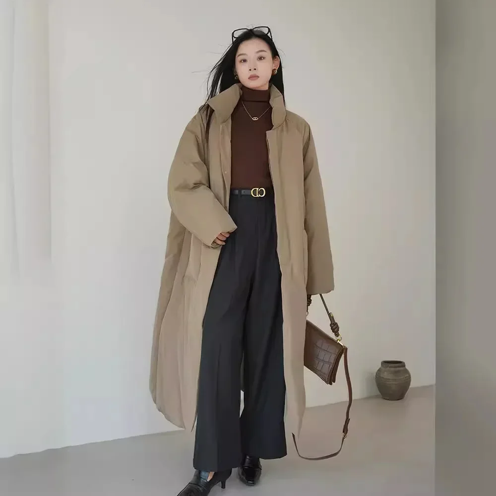 Chaqueta de algodón holgada larga y a la moda para mujer, novedad de invierno de 2024, L236