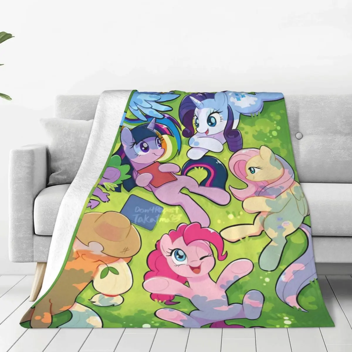 

My Little Pony Cartoon Anime Blanket Warm Soft Funny Plush Throw Blanket For Bedroom Airplane Travel Flannel Bedspread Bed Cover