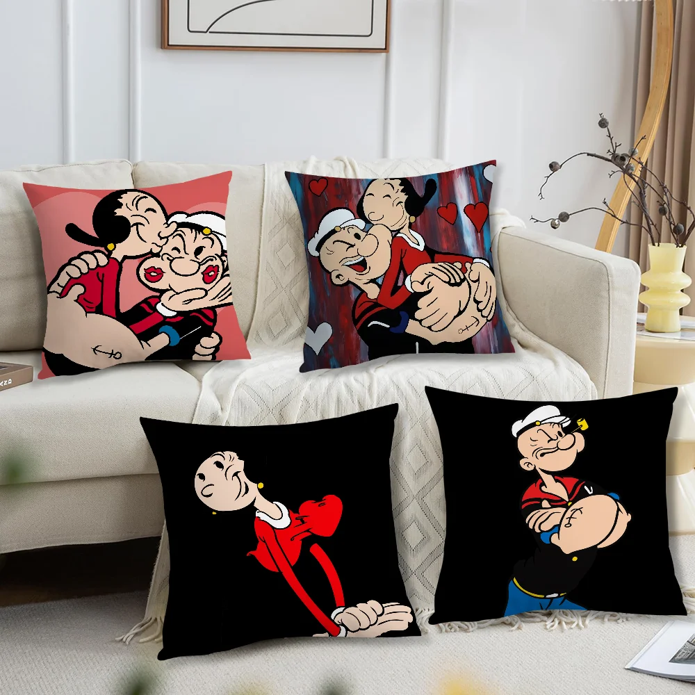 Cartoon P-Popeye Classic Man O-Olive For Bedroom Car Coffee Shop Room Soft and Living Room Sofa Decorative Pillow Cover Case