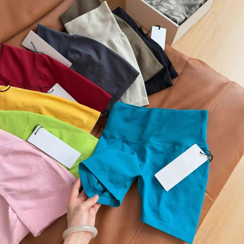 여성 하이웨이스트 운동 반바지 엉덩이 리프트 3인치 바이커 반바지 타이트 요가 러닝 피트니스 반바지 스트레치 활동복 여름