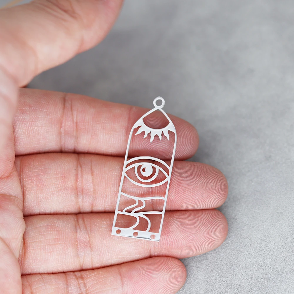 3PCS Devil Eye Tassels Dreamcatcher DIY Earrings Stainless Steel Pendant Charm For Jewelry Making Necklace Women Girl Accessory