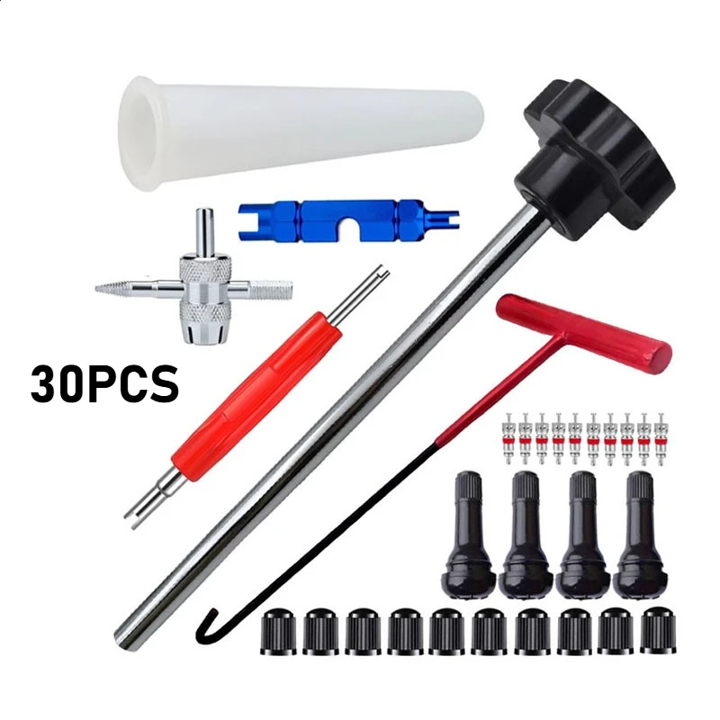 

7/13/23Pc Valve Stem Tool Kit Metal Tire Installer Tool Car Puller Wheel Tire Remover T-Hook Replacement Motorcycle Accessories