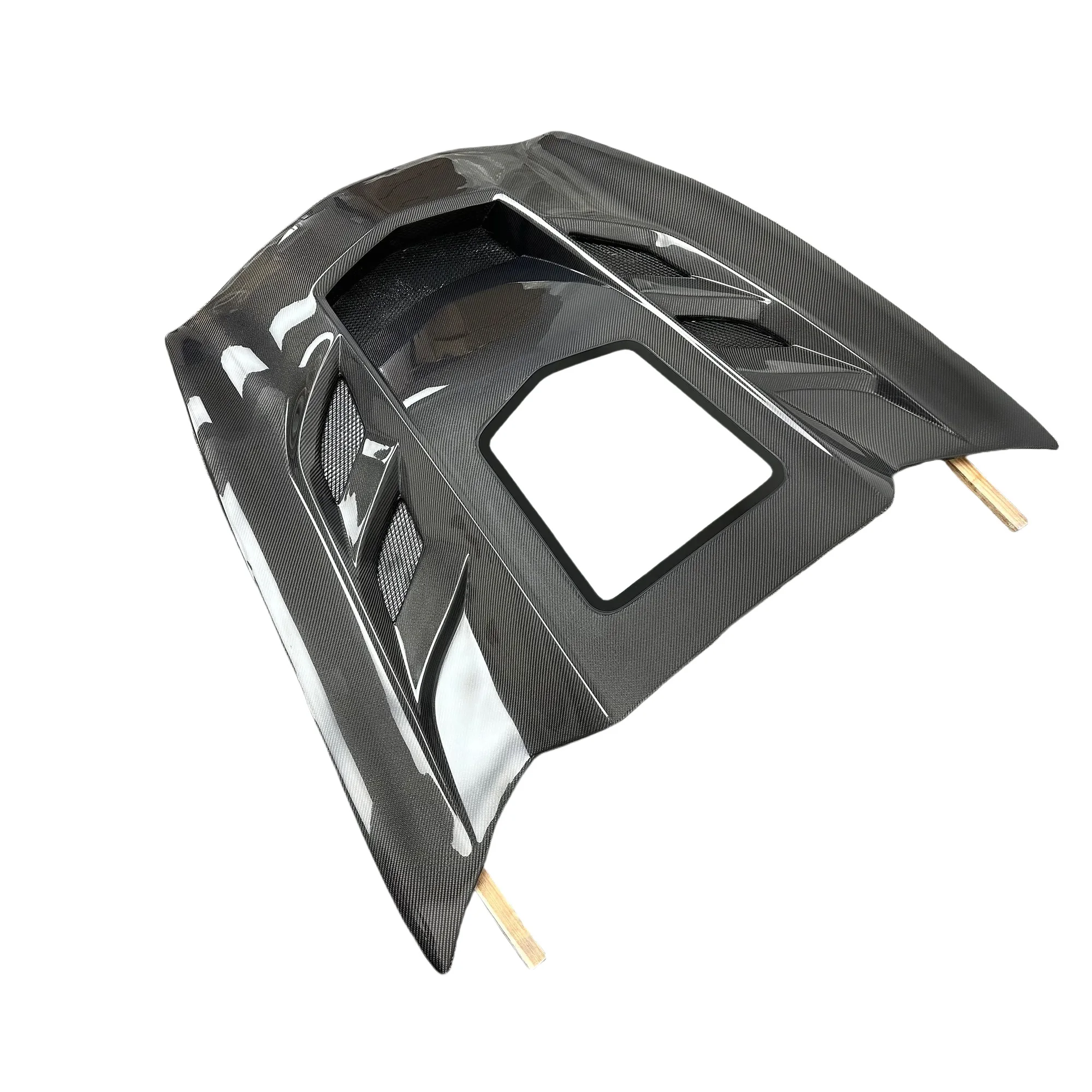 เหมาะสำหรับรุ่นเชฟโรเลต คอร์เวทท์ ซี7 ปี 2015-2019 ฝากระโปรงเครื่องยนต์คาร์บอนไฟเบอร์ใสคุณภาพสูง