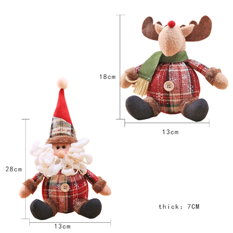 4Pcs/Lot New Creative Cloth Santa Claus Snowman Doll Charm Connectors for DIY Ornament Xmas Tree Decoration Jewelry Accessories