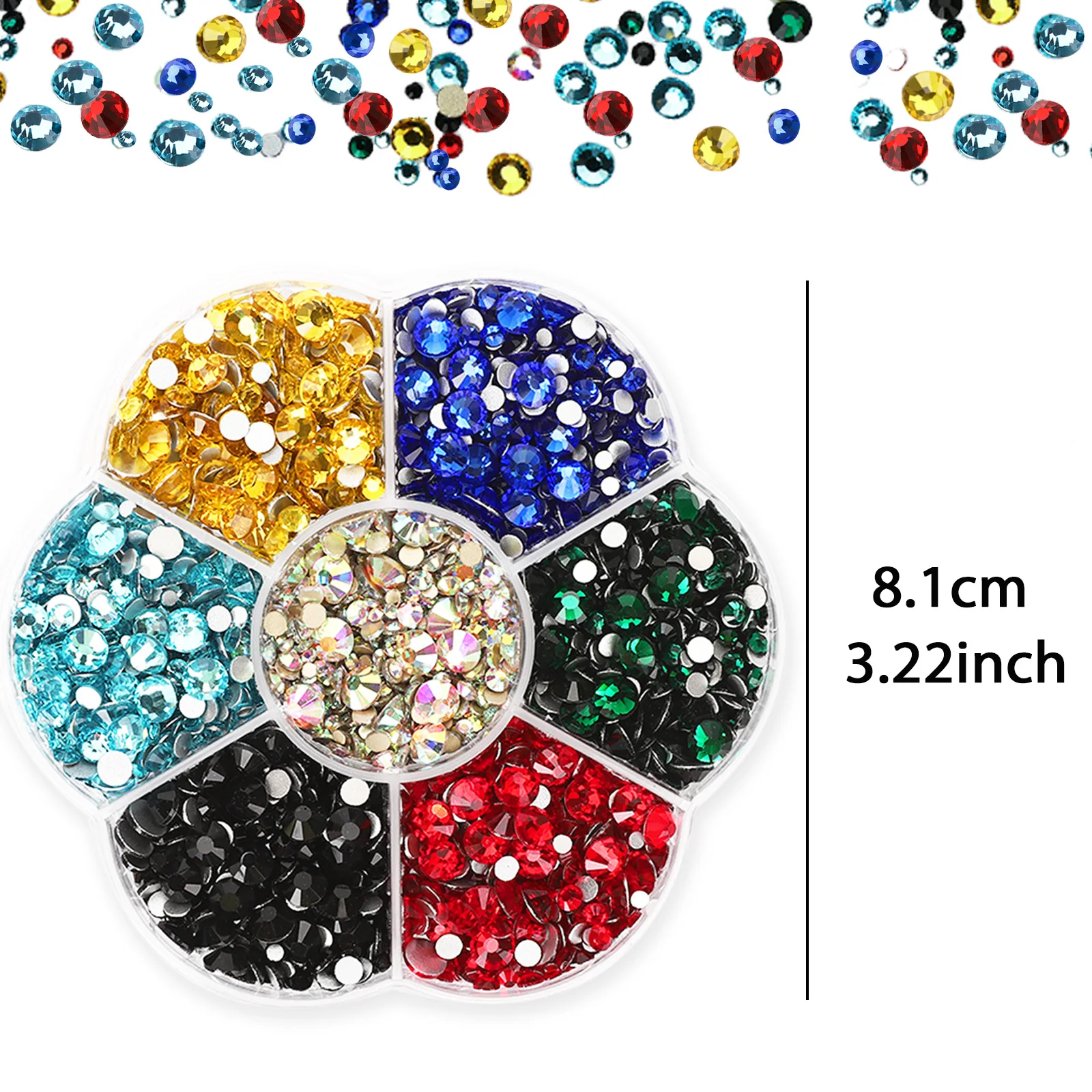 2000PCS nail rhinestones, flat back rhinestones, white nail rhinestones used for makeup, clothing and shoe decoration