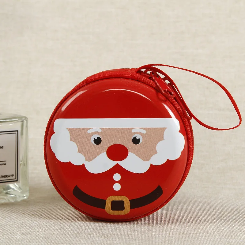 Christmas Coin Purses Round Square Santa Claus Snowman 2024 New Year Gifts Home Xmas Decorations Children Women And Men Cute Toy