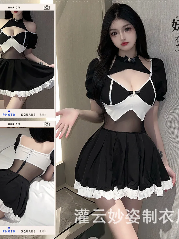 ตาข่ายหวาน V คอ Sheer Mini Dress โปร่งใสใหม่ฤดูใบไม้ผลิ/ฤดูร้อน V คอเซ็กซี่กระโปรงสั้นบางชุดแฟชั่น Tops LCP0