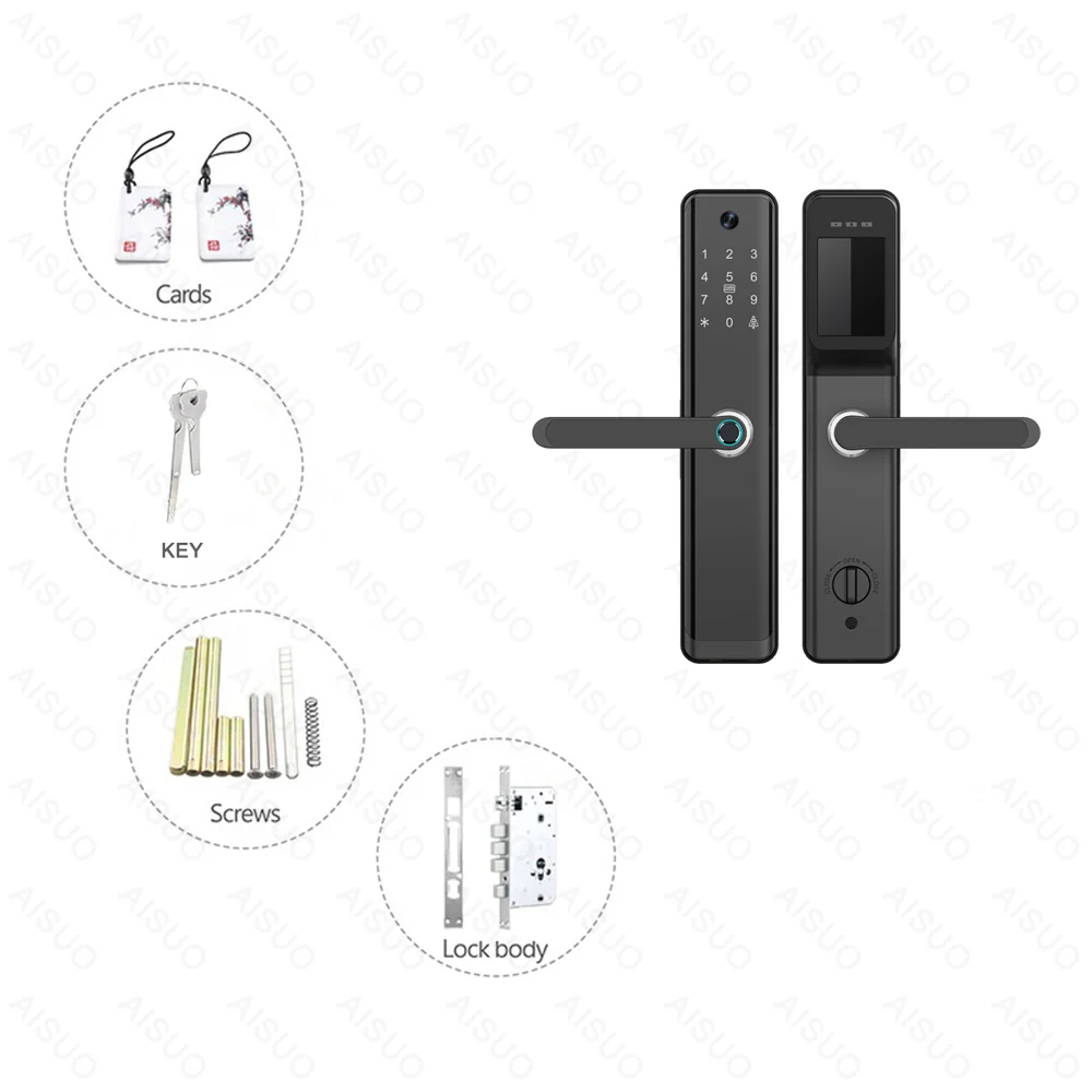 Smartlock WIFI Cerradura Inteligente أقفال الأبواب ببصمة الإصبع عن بعد فتح بصمة قفل الباب الذكي مع قفل الكاميرا الذكية #6