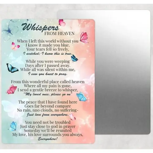 Whispers From Heaven Butterfly Tin Sign Door Home Wall Decor Metal-Aluminum-tin sign