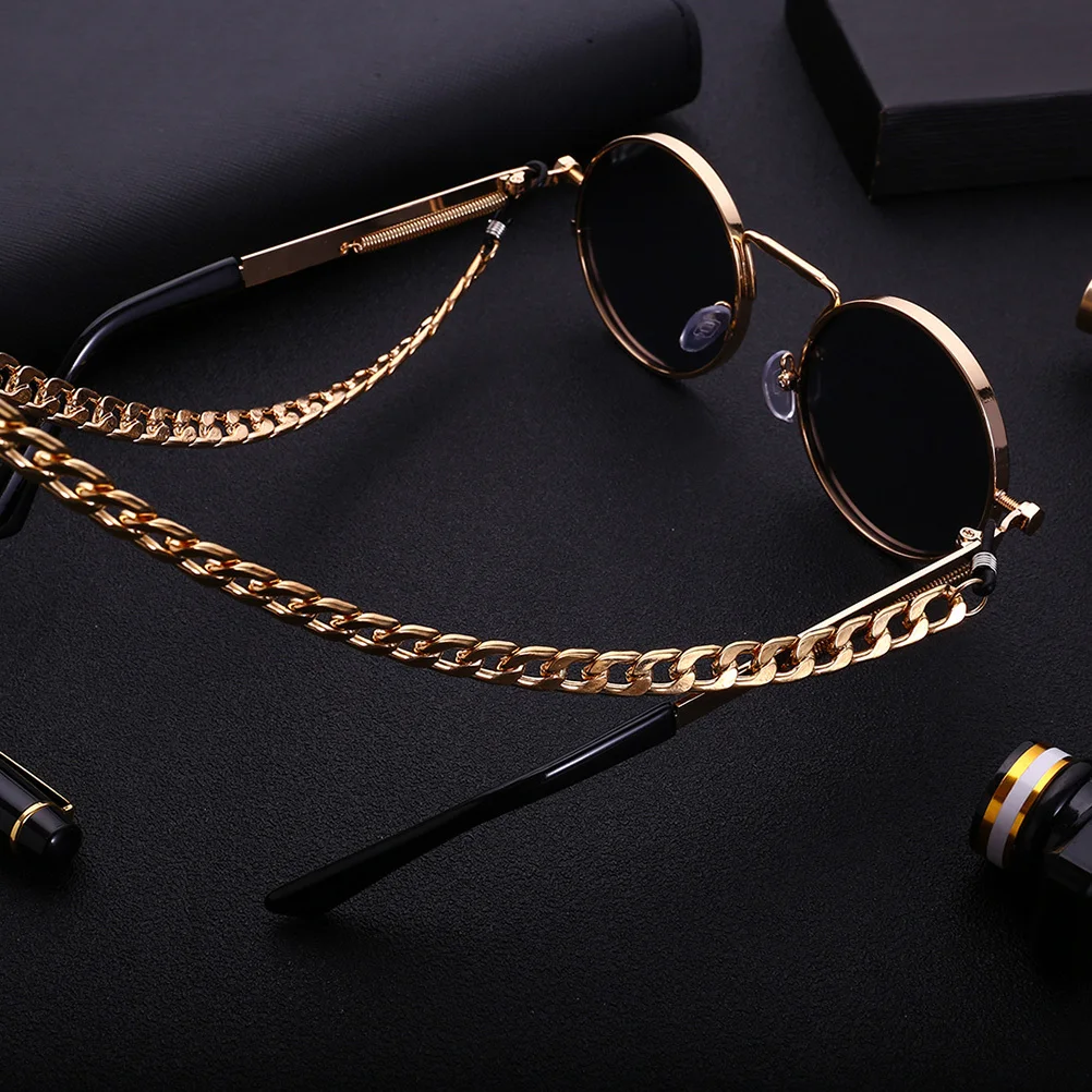 

Golden Eyeglass Chain for Men Hip-Hop Style Sunglasses Strap Anti-Slip Eyewear Retainer Reading Glasses Holder Fashionable
