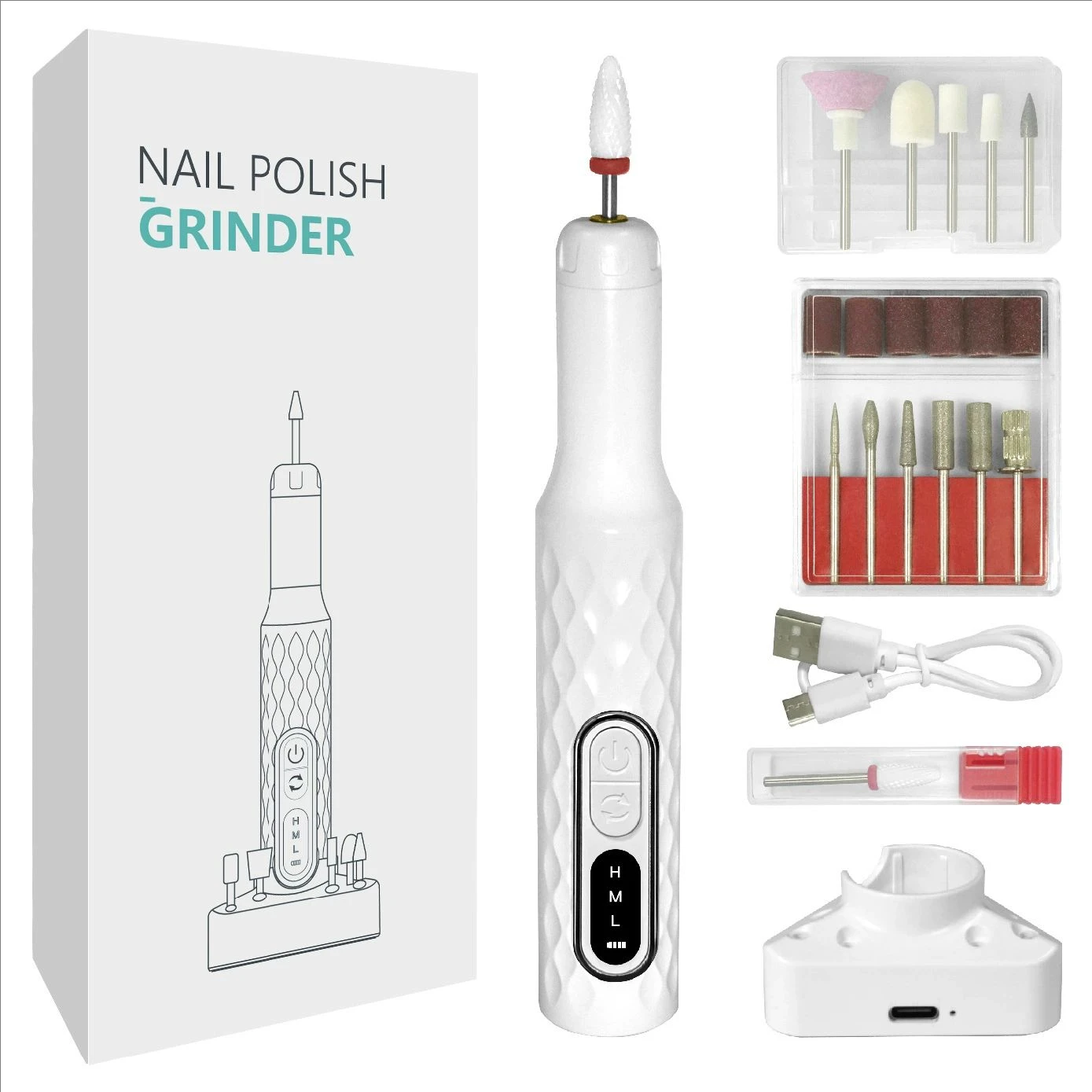 Elektrischer Nagelbohrer, tragbare Nagelbohrmaschine, professionelle Bohrer zum Polieren abgestorbener Haut, Entfernen von Nägeln, Pediküre, Maniküre
