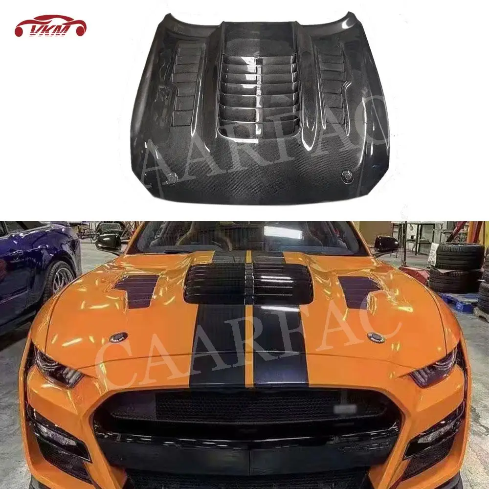 Carbon Fiber Engine Hood Case for Ford Mustang 2015 2016 2017 Car Decorations Body Kit Car Accessories FRP