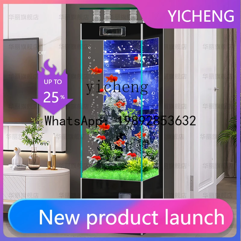 

Аквариум для гостиной, компактный, напольный, вертикальный, универсальный, со встроенным смарт-телевизором, приставной к шкафу