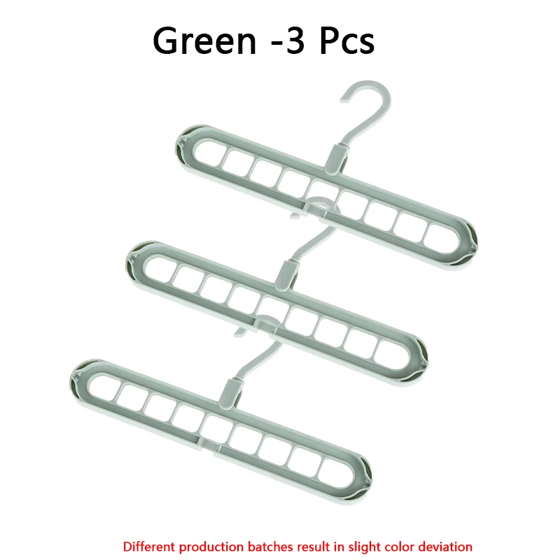3Pcs 9-loch Kleiderbügel Organizer Platzsparende Kleiderbügel Multi-funktion Klapp Magie Kleiderbügel Trocknen Racks Schal kleidung Lagerung