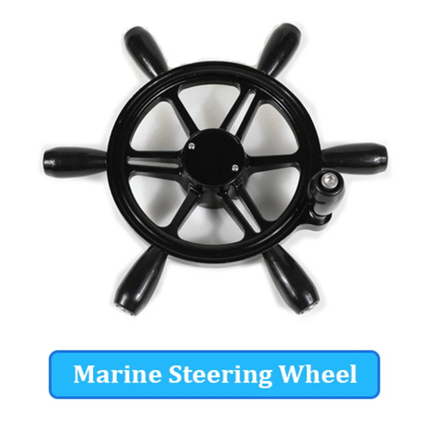 

Marine Steering Wheel 6 Spokes With handle Aluminum Alloy Boat Accessories Fits Yacht Speedboat
