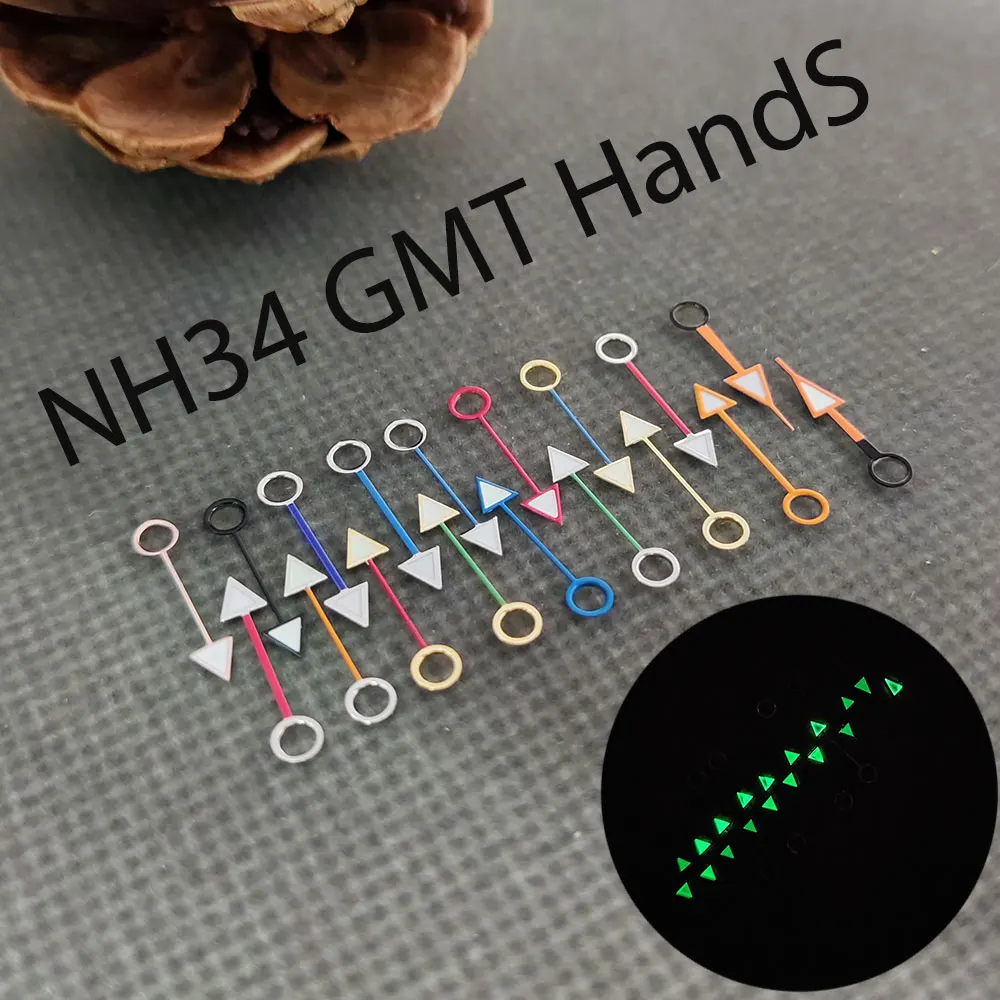 ساعة يد إكسسوارات GMT يد ل NH34 حركة أخضر Greenwich