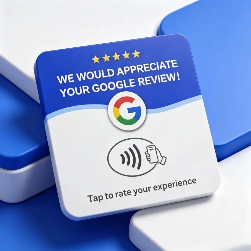 10-5pcs Google signboard card Acrylic NFC Code Tap Business Desktop sticker Google Card RFID NFC Card Google Review Card