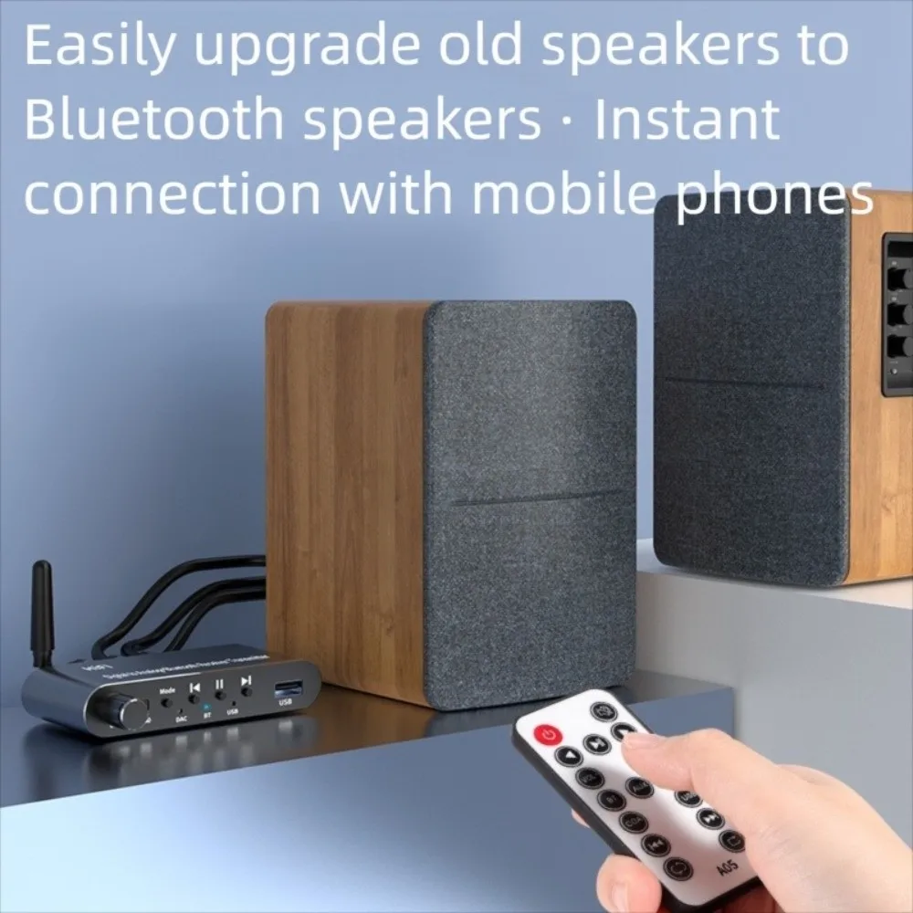 

4 in 1 Digital to Analog Audio Converter with Remote with Bluetooth 5.1 Receiver DAC Wireless Adaptor Aluminium Alloy