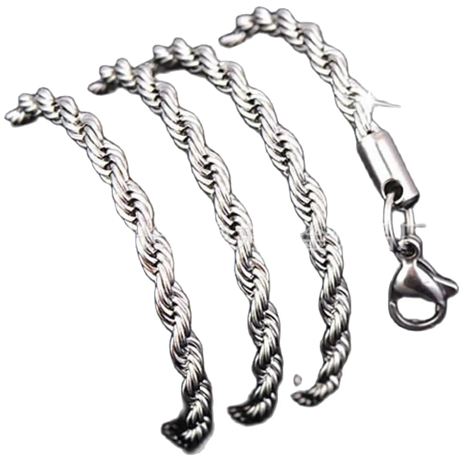 5MM Necklace European And American  Stainless Steel Twist Chain Metal Titanium Steel 304 Twisted Rope Twist Trend Titanium Steel