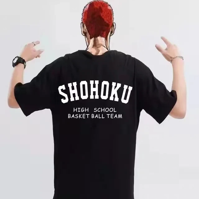 Men\'s Japanese Anime The First Slam Man T-Shirt Slam Dunk Shohoku Dunk Basketball Team T-shirt Sakuragi Hanamichi Print Men Tees