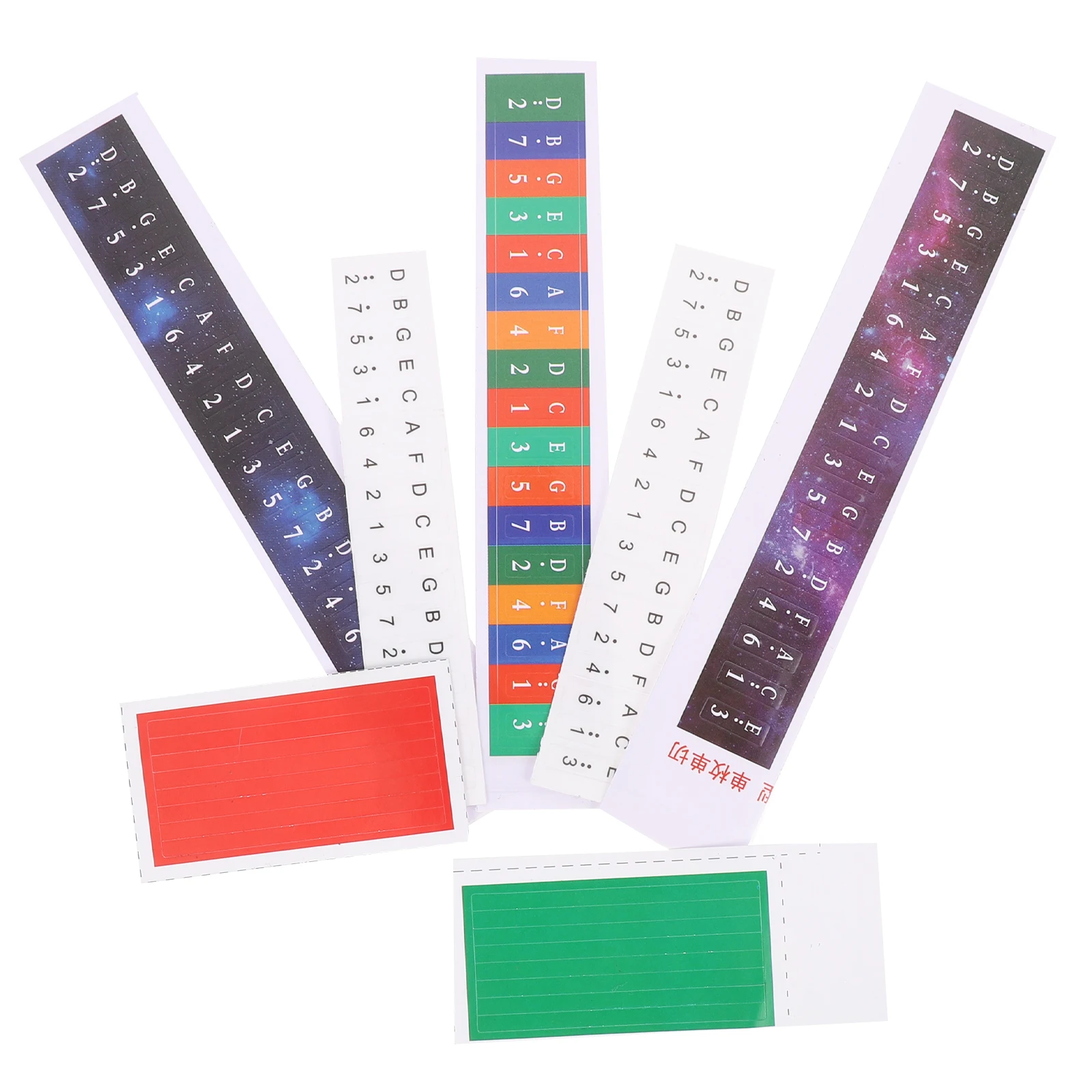 

5 set Kalimba Piano Stickers Note Labels Keyboard Decals Removable Thumb Piano Accessories Bright Colorful Durable Easy