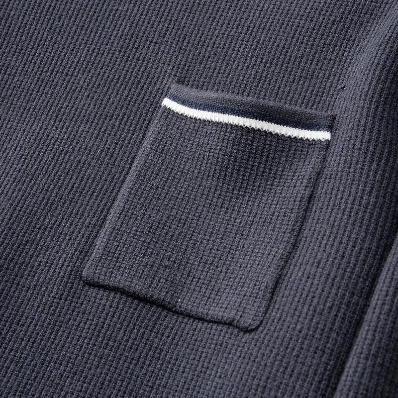 8XL 7XL 6XL 2025 جديد خريف شتاء الراقية الفاخرة سترة الرجال سميكة الدافئة رجالي لاعبا مع جيب الياقة المدورة تريكو للرجل