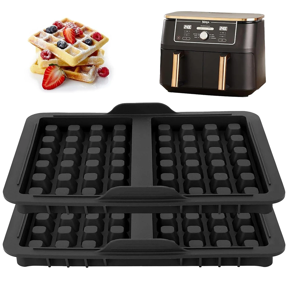 Silicone Waffle Insert Compatible with Ninja AF300EU AF400EU AF451EU SL400EU AF500DE Belgian Waffle Mold Air Fryer Accessories