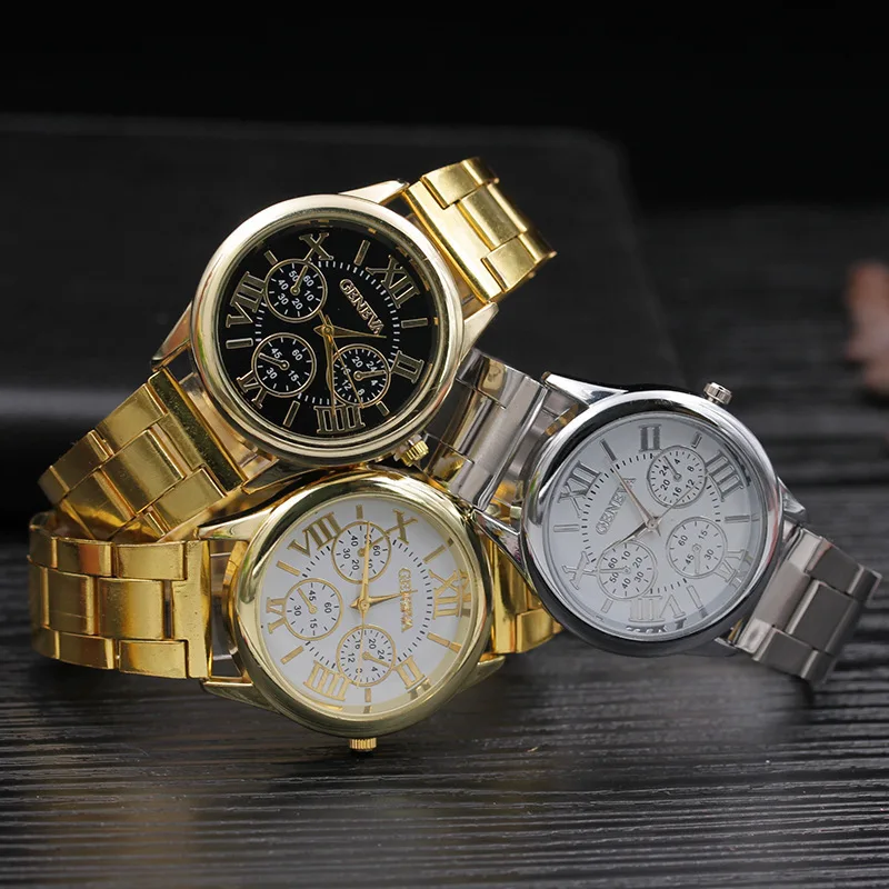 Foreign Trade Cross-Border New Arrival Men and Women Steel Watch 2021Alloy Steel Belt Hot Sale Watch Wholesale Delivery